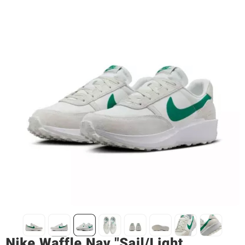 Women’s Nike Waffle Nav Sneakers White and Green